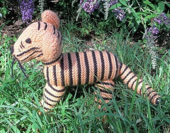 Vintage 1960s Knitting Pattern Retro Knit Tiger Soft Toy PDF Instant Digital Download Circus Zoo Safari Amigurumi Cotton Thread no. 4