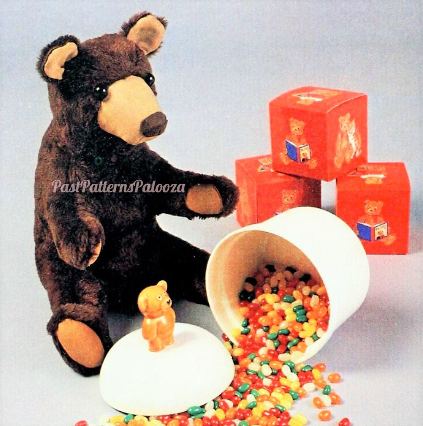 Vintage Sewing Pattern 16" Plush Raccoon and Brown Bear Faux Fur Fabric Toys PDF Instant Digital Download Sewn Woodland Forest Friends Dolls