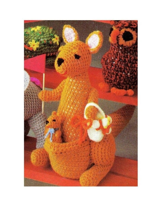 Vintage Crochet Pattern 12" Kangaroo Mama & Baby Joey Soft Toy Dolls PDF Instant Digital Download Cute Animal Amigurumi Plush 10 Ply