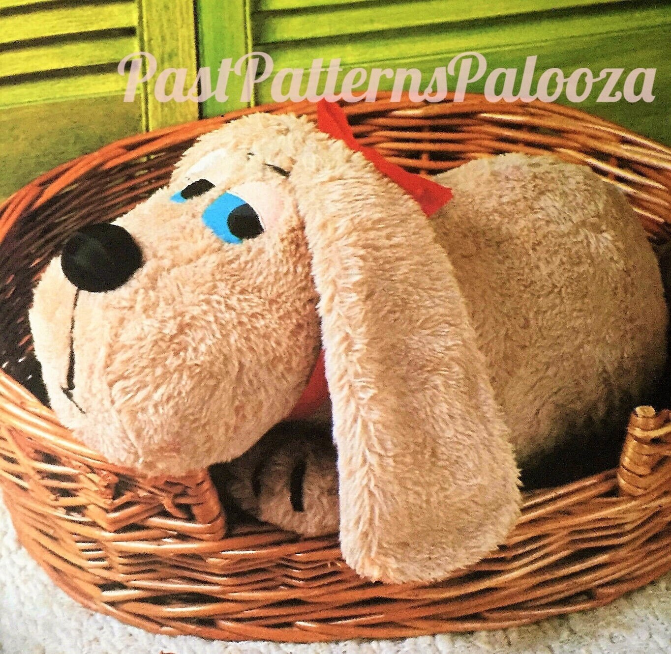 Vintage Sewing Pattern 21" Basset Hound Puppy Dog Soft Doll Plush Faux Fur Fabric PDF Instant Digital Download Stuffed Pet Dog Soft Toy