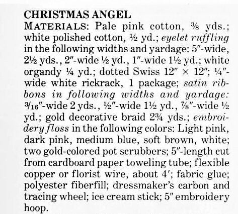 Vintage Sewing Pattern Christmas Treetop Angel Doll PDF Instant Digital Download Eyelet Fabric Ruffle Dress Pretty Girl Angel Tree Topper