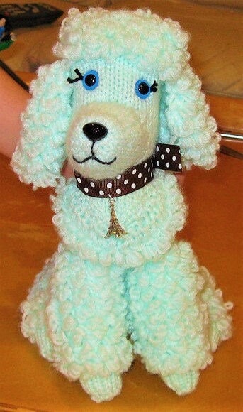 Vintage Knitting Pattern 10" Knit Poodle Toy Dog PDF Instant Digital Download Retro 1950s Stuffed Plush Girl Puppy Amigurumi 3 Ply