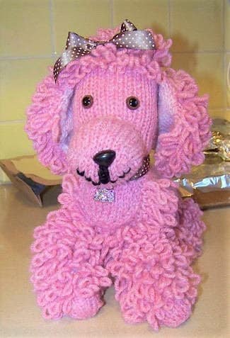 Vintage Knitting Pattern 10" Knit Poodle Toy Dog PDF Instant Digital Download Retro 1950s Stuffed Plush Girl Puppy Amigurumi 3 Ply