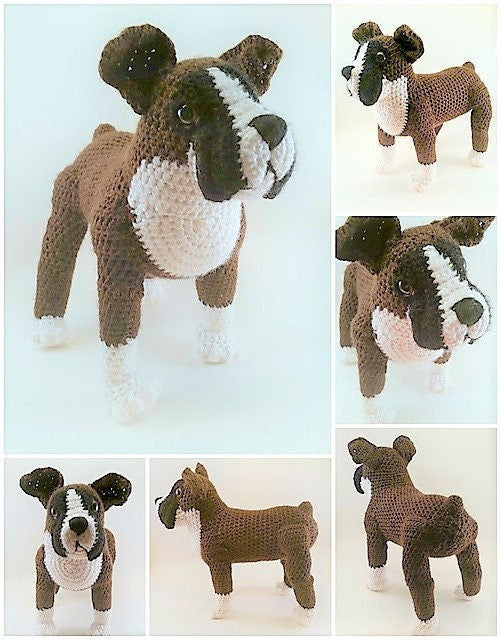 Vintage Crochet Pattern Boxer Dog PDF Instant Digital Download Purebred Puppy Dog Amigurumi Plush Stuffed Soft Toy 14" 10 Ply