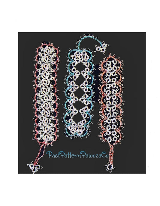 Vintage Tatting Pattern Pretty Elegant Bookmarks 3 Designs PDF Instant Digital Download Clover Leaf Rings Chains Whirls Swirls Book Marks