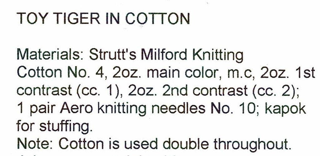 Vintage 1960s Knitting Pattern Retro Knit Tiger Soft Toy PDF Instant Digital Download Circus Zoo Safari Amigurumi Cotton Thread no. 4