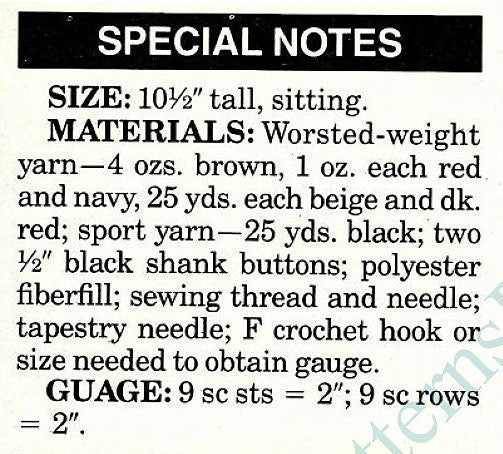 Vintage Crochet Pattern 10" Antique Teddy Bear PDF Instant Digital Download Heirloom Teddy Amigurumi Plush Stuffed Soft Toy Bear 10 Ply