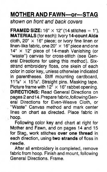 Vintage Cross Stitch Pattern Woodland Deer Family Stag Buck Doe Fawn PDF Instant Digital Download Embroidery Needlepoint Forest Animals 1942