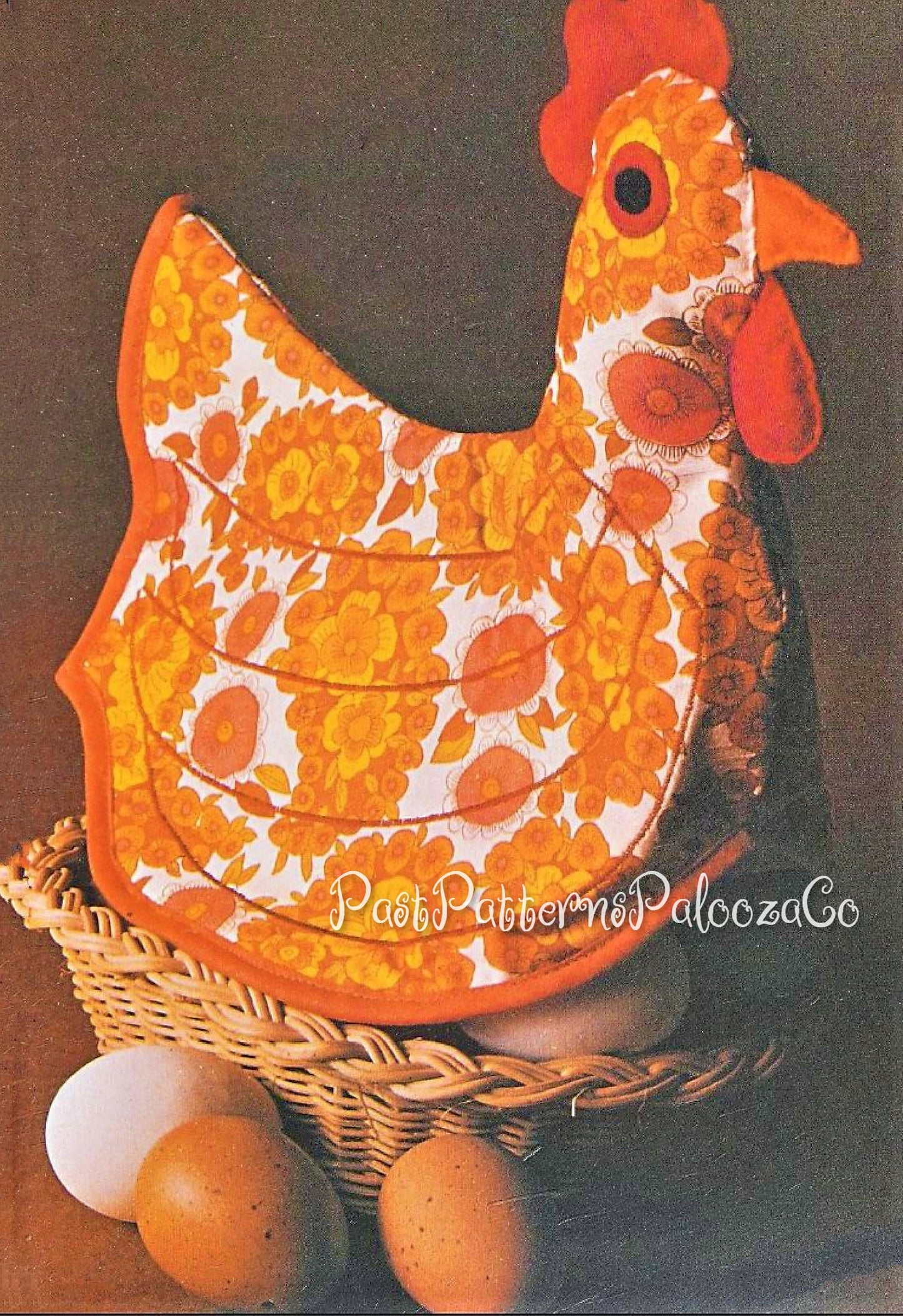 Vintage Sewing Pattern Egg Basket Hen Chicken Bun Bread Warmer Cover PDF Instant Digital Download Country Farmhouse Chic