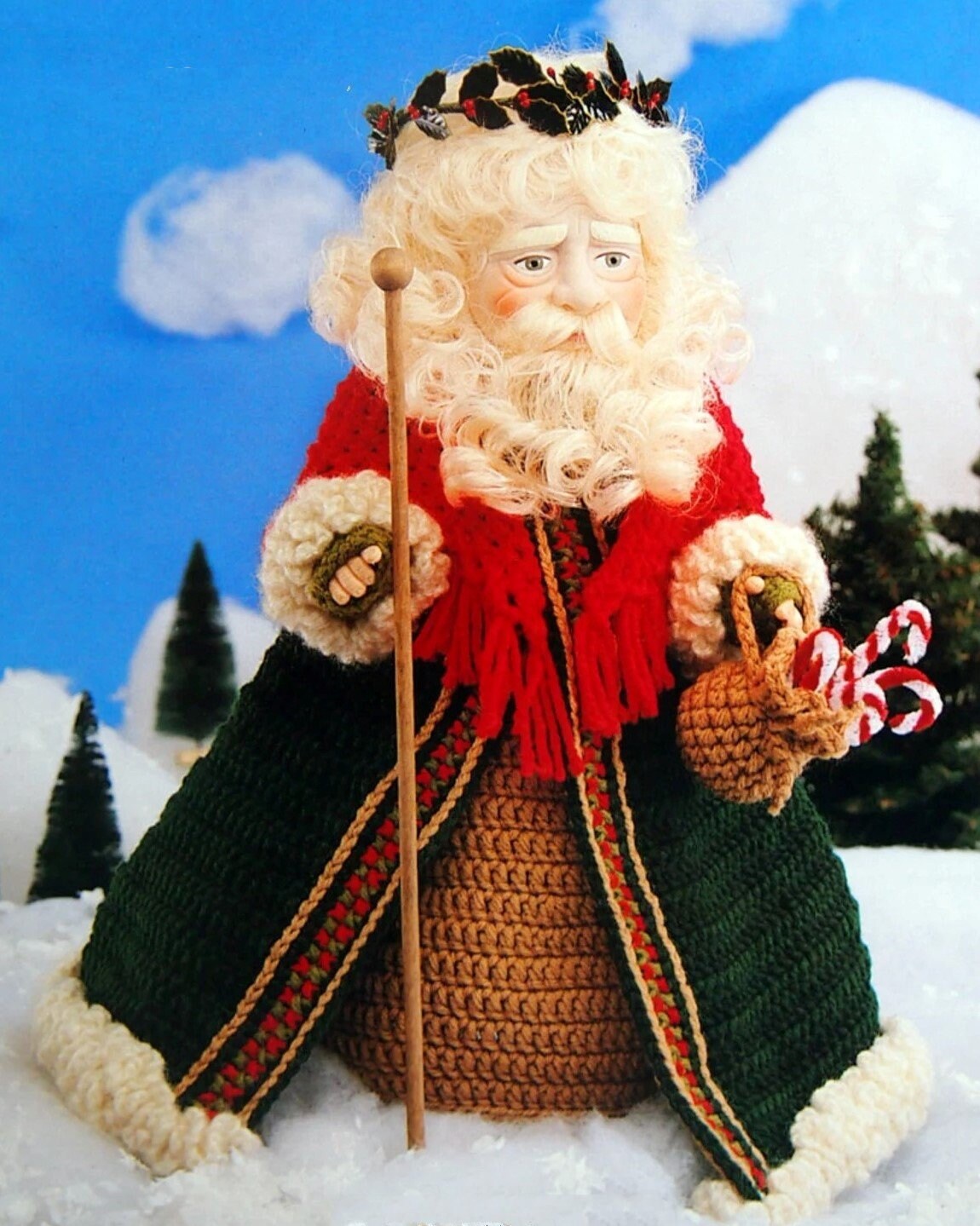 Vintage Crochet Pattern 14" Kris Kringle Santa Claus Doll Old World Father Christmas PDF Instant Digital Download 10 Ply