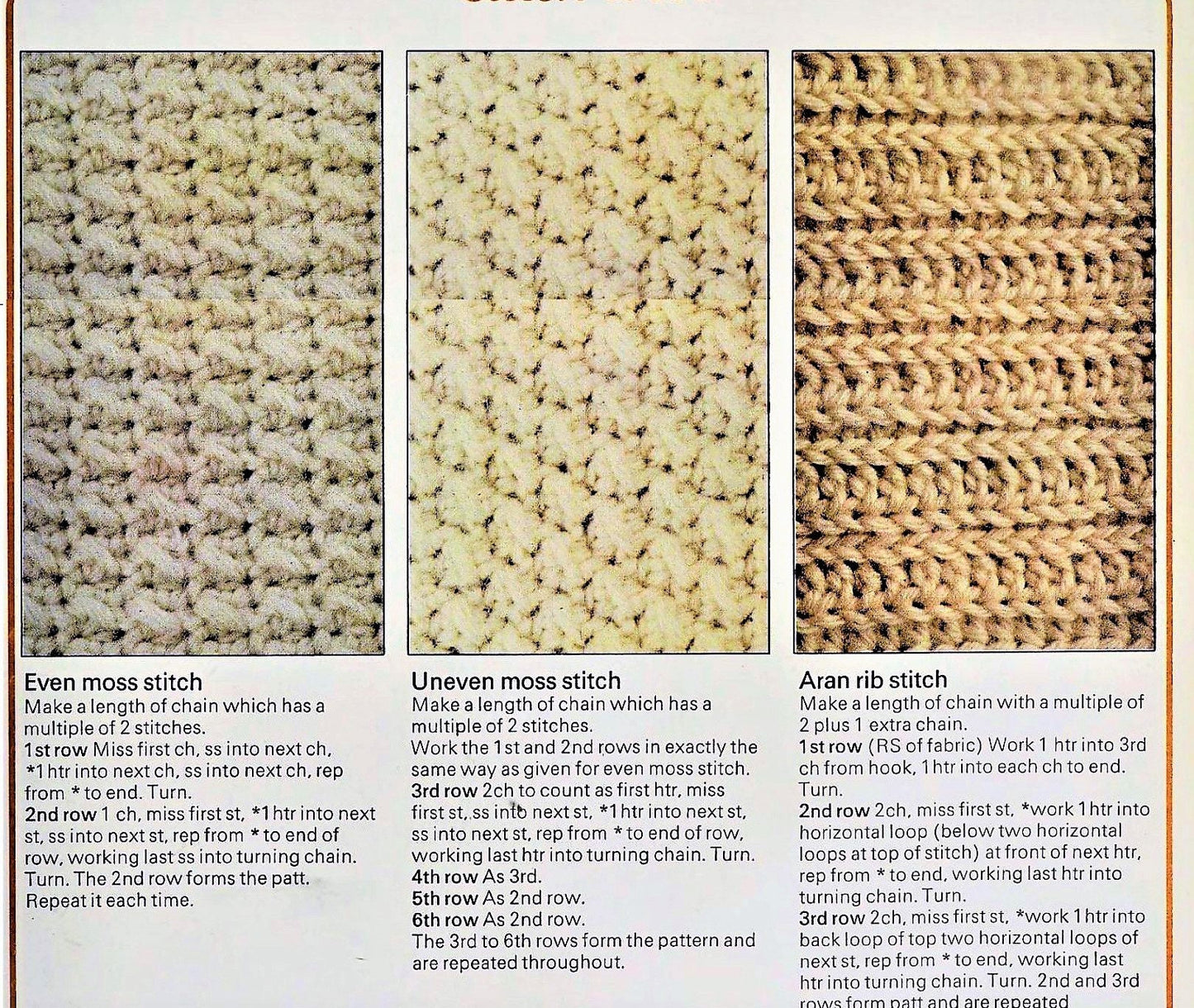 Vintage Crochet Pattern Aran Style Afghan Large Sampler Squares PDF Instant Digital Download 10 Ply