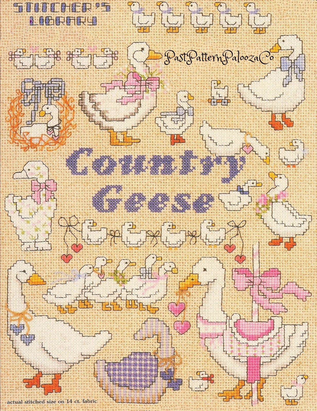 Vintage Cross Stitch Patterns Cute Country Geese Motifs PDF Instant Digital Download Embroidery Goose Gaggle Designs A1
