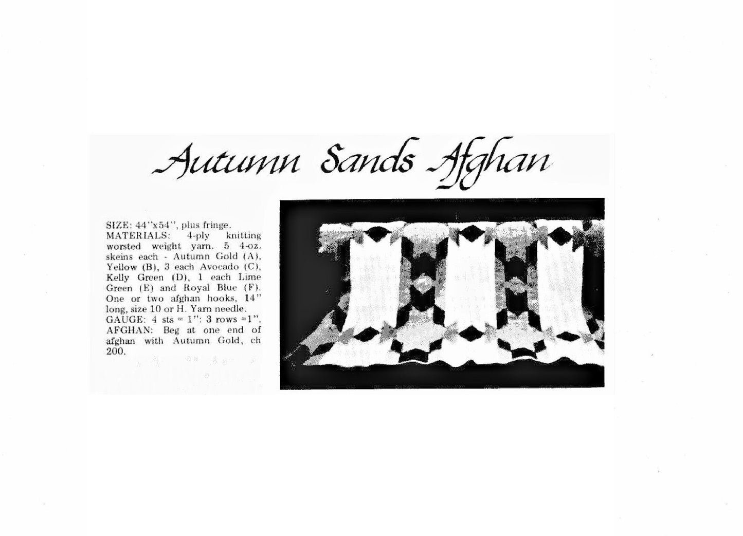 Vintage Crochet Pattern Indian Sands Stars Navajo Afghan Blanket PDF Instant Digital Download Southwestern Aztec Indigenous Design 10 Ply