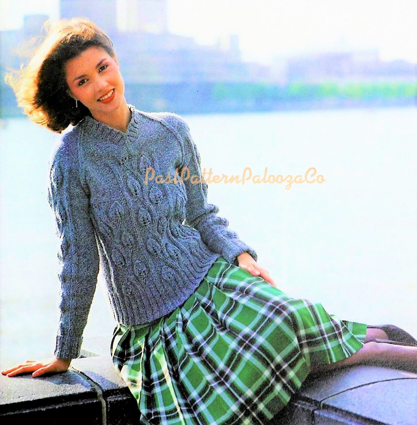 Vintage Knitting Pattern Womens Pretty Embossed Leaf Sweater PDF Instant Digital Download Leaves Panel Pullover Jumper 10 Ply