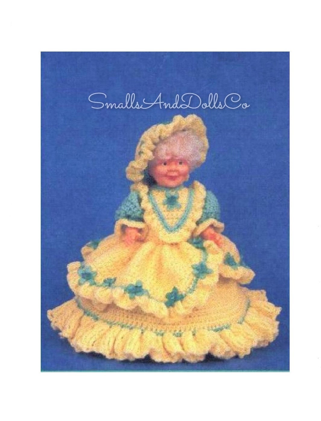 Vintage Crochet Pattern 14" Grandma Phyllis Granny Bed Doll PDF Instant Digital Download 4 Ply