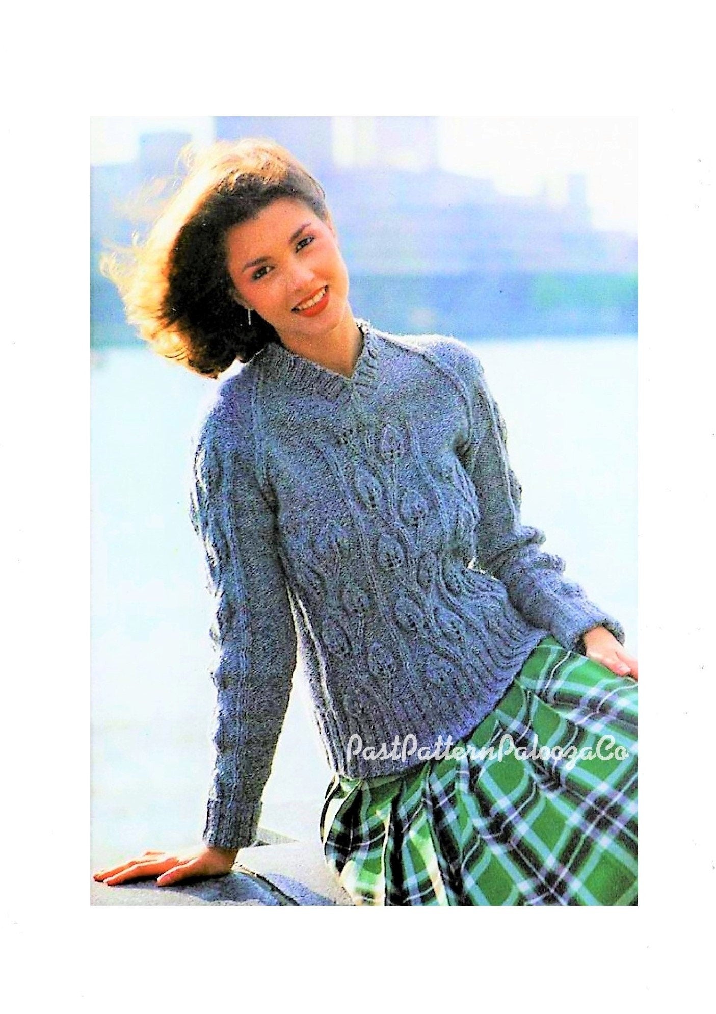 Vintage Knitting Pattern Womens Pretty Embossed Leaf Sweater PDF Instant Digital Download Leaves Panel Pullover Jumper 10 Ply