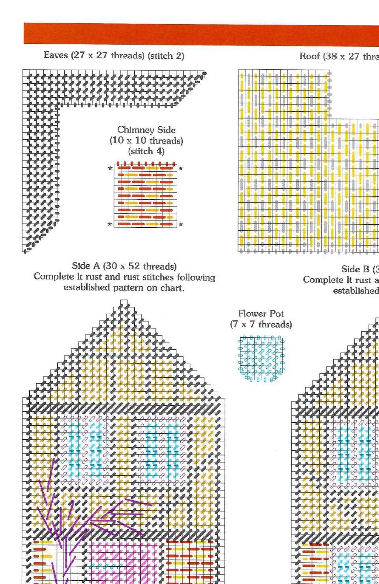 Vintage Plastic Canvas Patterns Cottage Houses Tissue Box Toppers English Tudor Village 5 Designs PDF Instant Digital Download