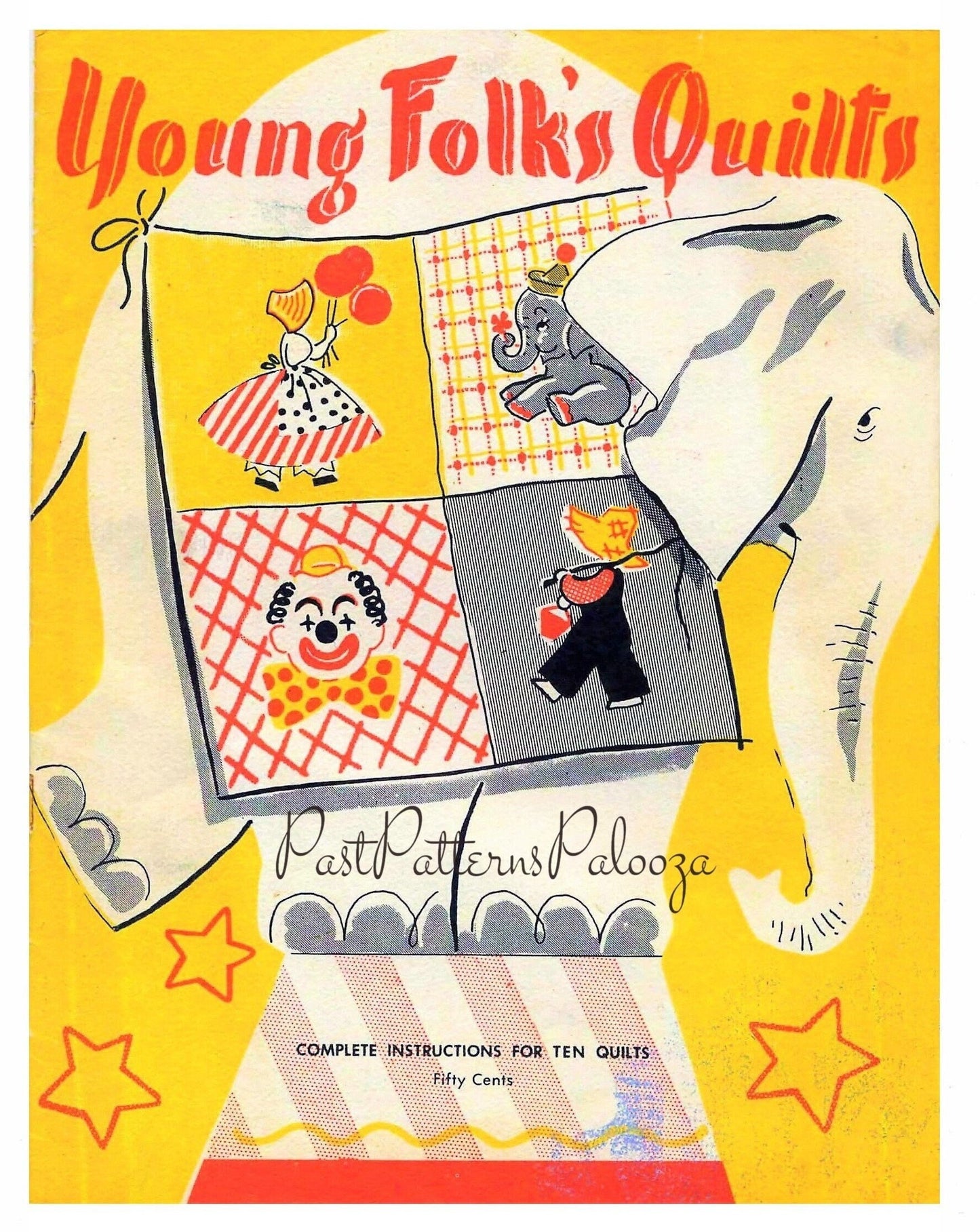 Vintage Sewing Pattern Young Folk's Quilts 10 Juvenile Childrens Bed Covers 1956 PDF Instant Digital Download Kids Bed Quilts Baby to Teens