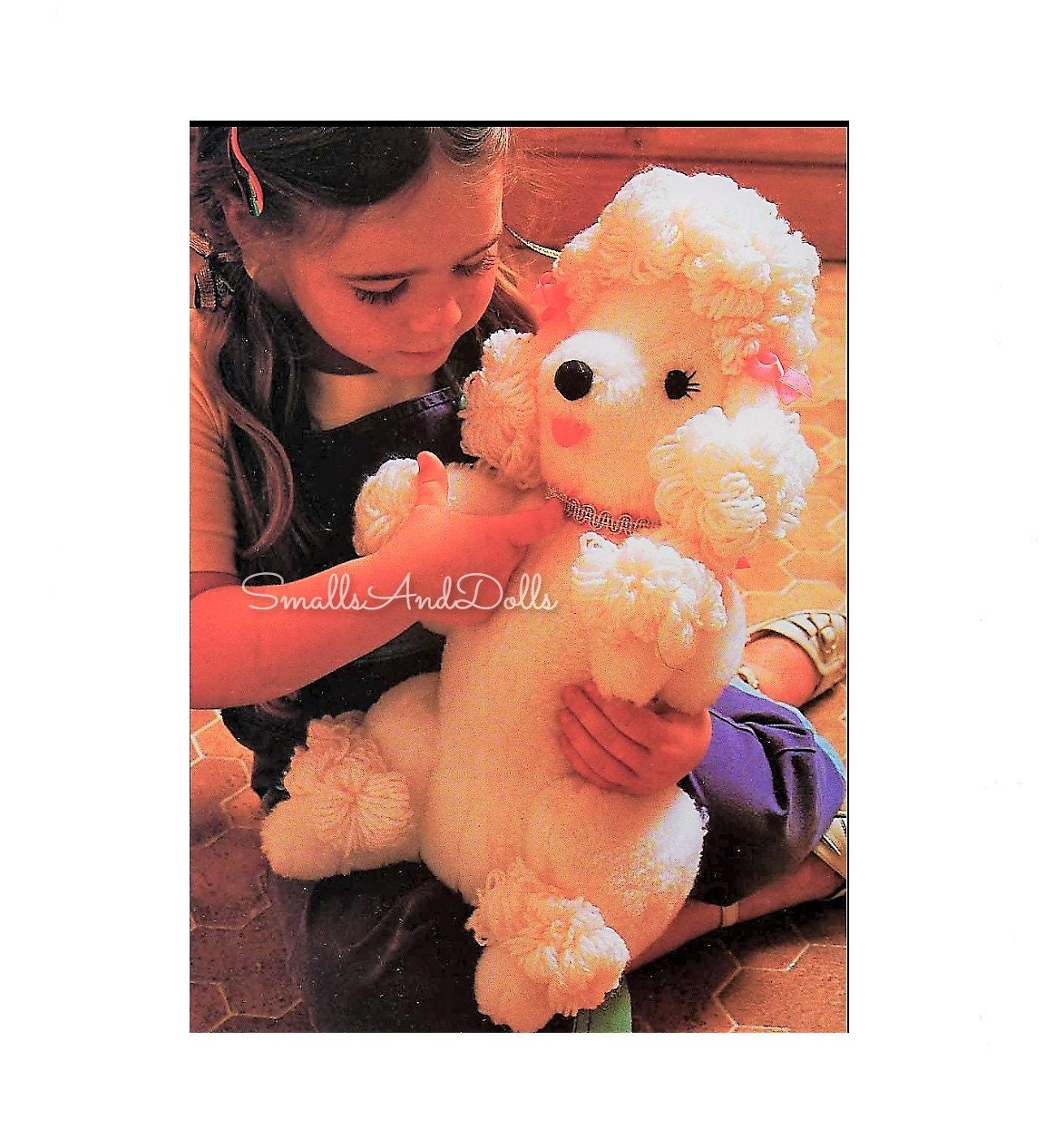 Vintage Sewing Pattern 16" Pet Poodle Dog Soft Sculpture Doll PDF Instant Digital Download Fur Fabric Puppy Animal Stuffed Toy