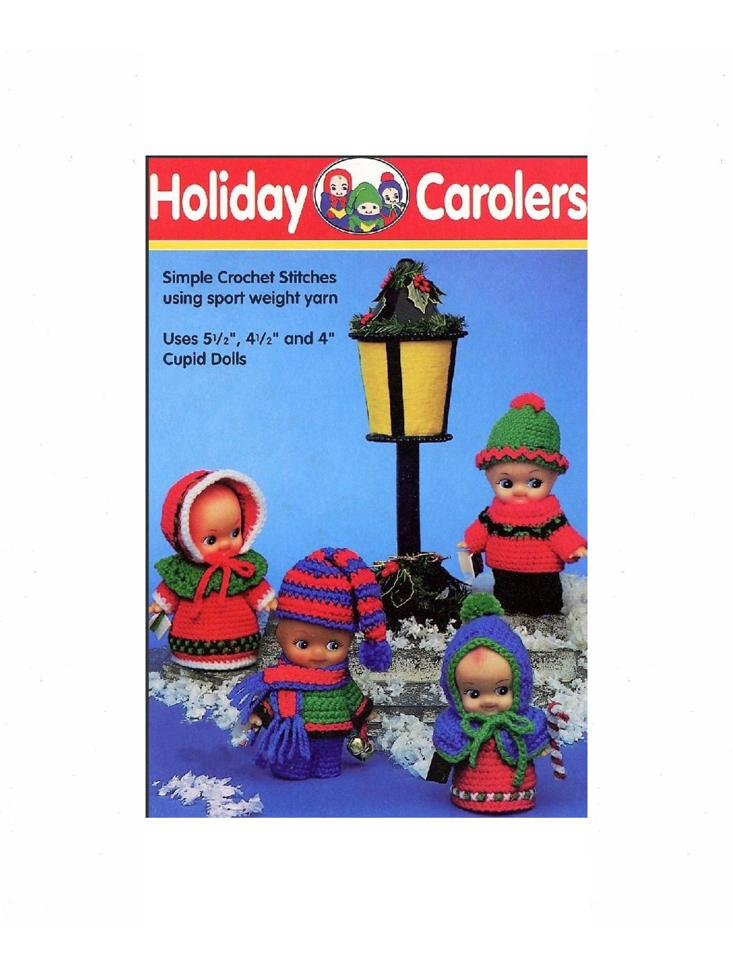 Vintage Crochet Pattern 4" Christmas Carolers Cutie Cupid Impkins Dolls Outfits PDF Instant Digital Download Small Kewpie Dolly Clothes