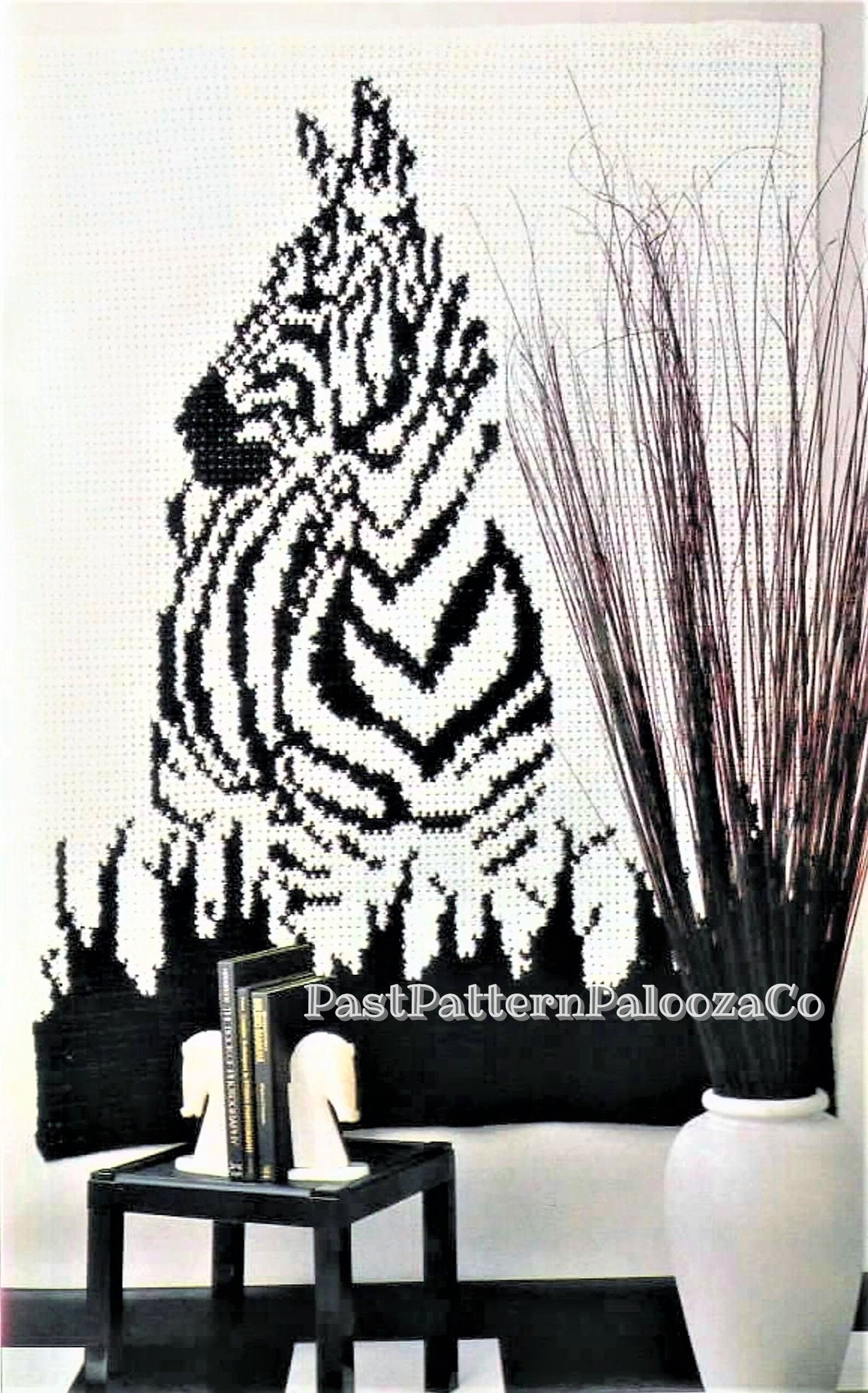 Vintage Crochet Pattern Zebra Afghan PDF Instant Digital Download Wild Animal Jungle Africa Safari Blanket or Wall Hanging 46x61 10 Ply
