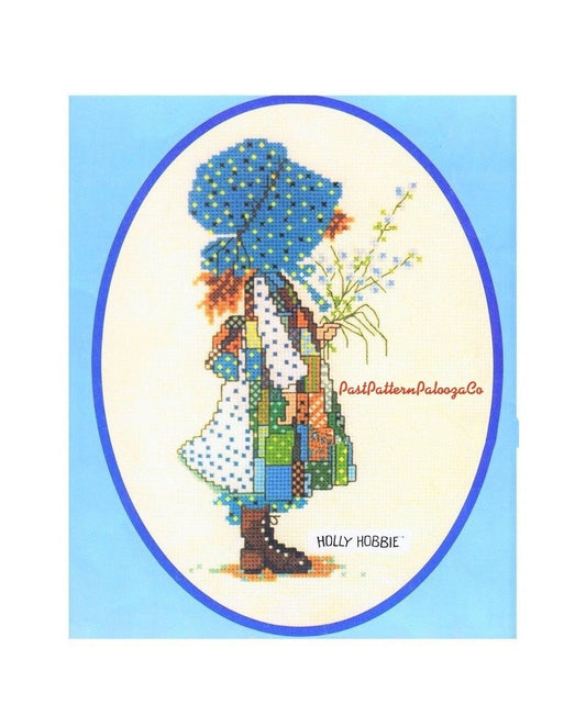 Vintage Cross Stitch Pattern Classic Holly Hobbie 1980 PDF Instant Digital Download Embroidery Sunbonnet Prairie Girl