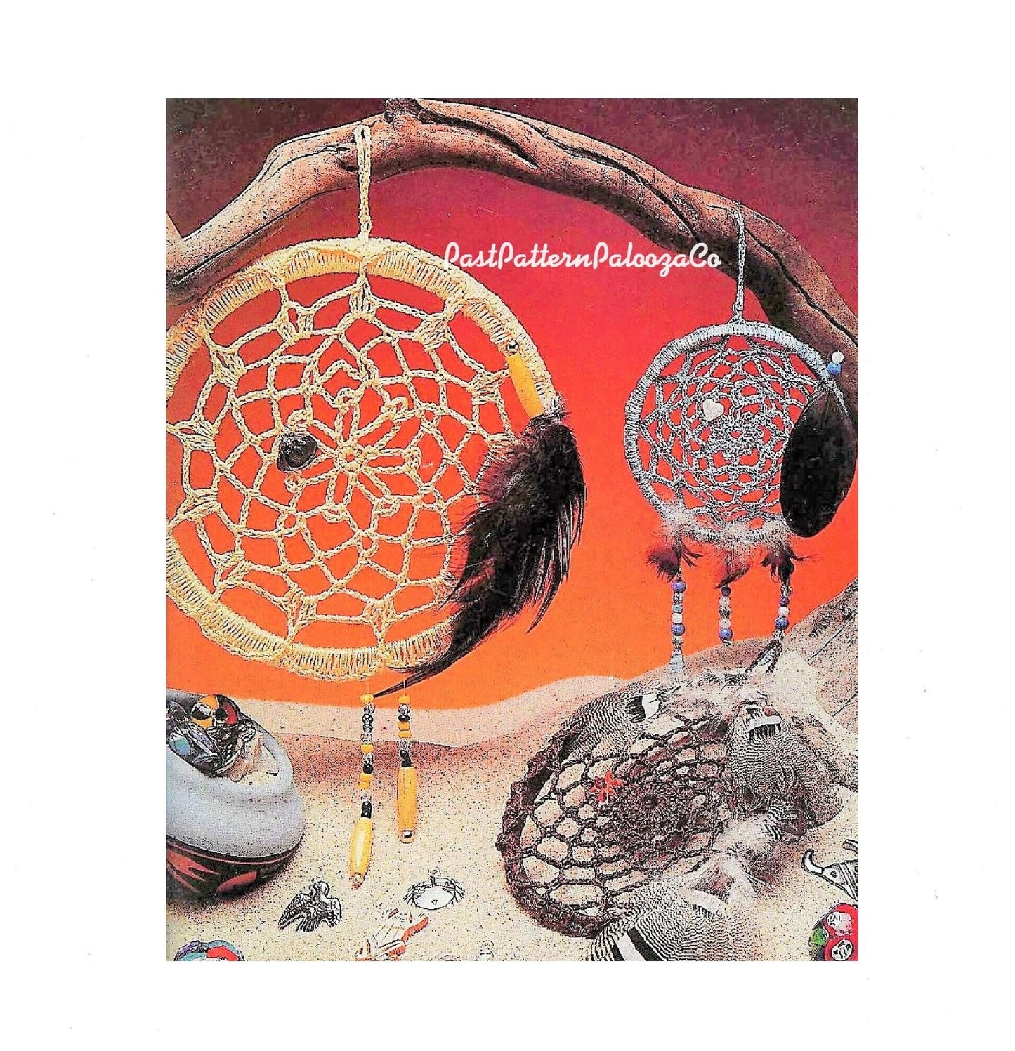 Vintage Crochet Pattern Lacy Dreamcatchers Window Wall Hangings 3 Sizes PDF Instant Digital Download Cotton Thread