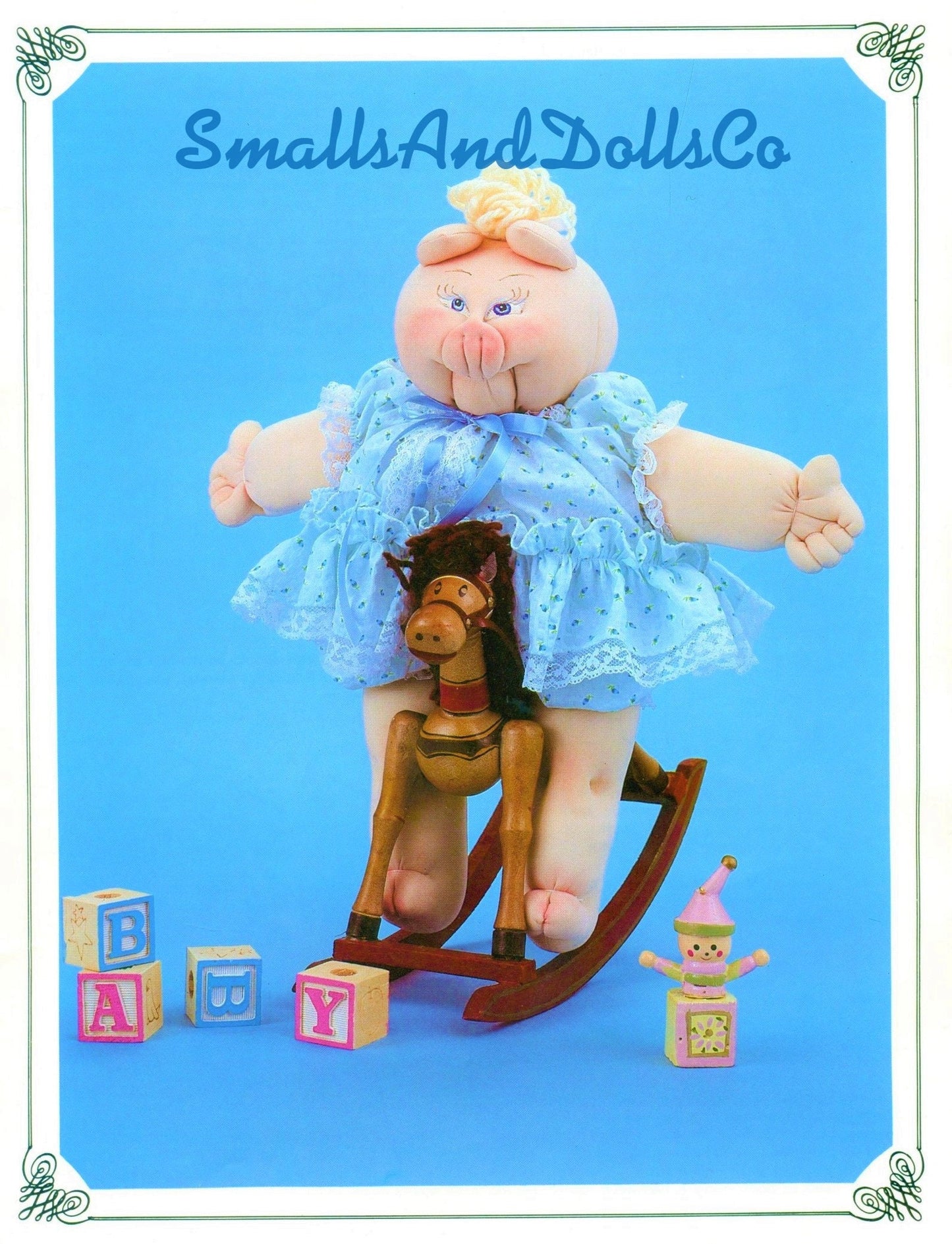 Vintage Sewing Patterns 13" Cute Pig Soft Sculpture Toy Dolls With Outfits PDF Instant Digital Download Retro Pedigree Piglets Fabric Dollys