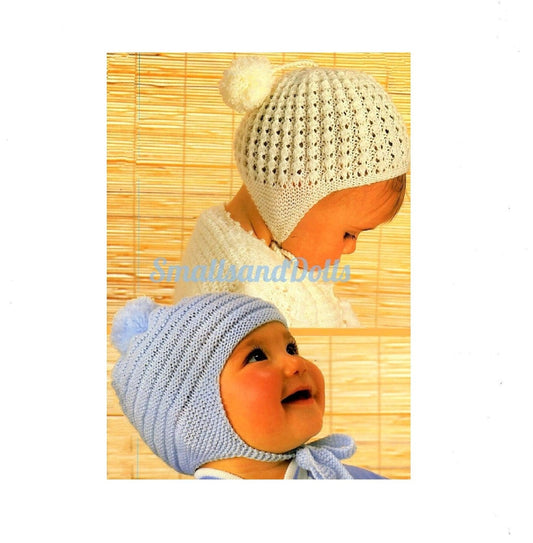 Vintage Knitting Patterns Baby Childs Knit Hat Helmet 2 Designs PDF Instant Digital Download 0 to 10 Years 4 Ply
