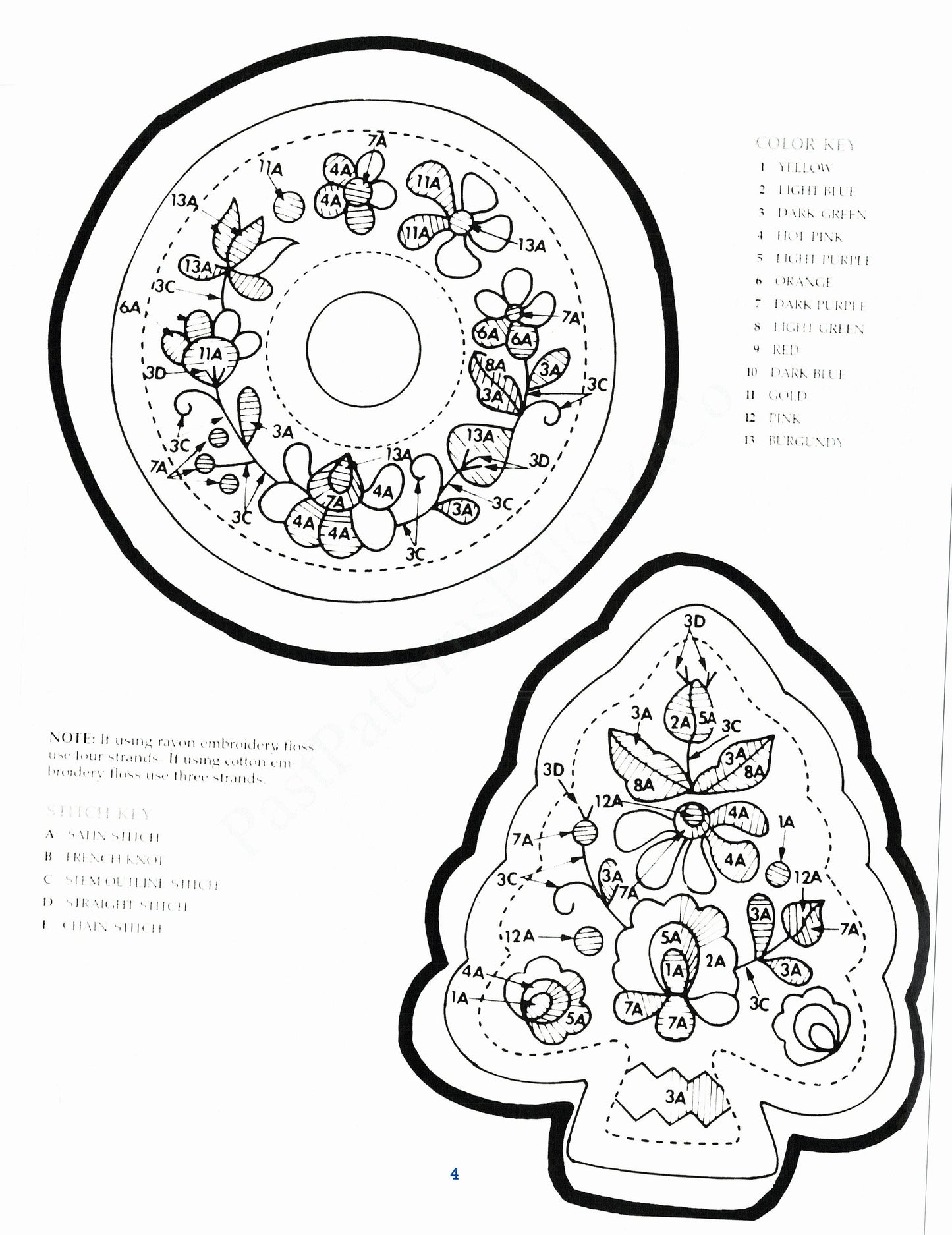Vintage Sewing Pattern 5" Folk Art Embroidered Felt Christmas Tree Ornaments PDF Instant Digital Download 10 Retro Groovy Designs