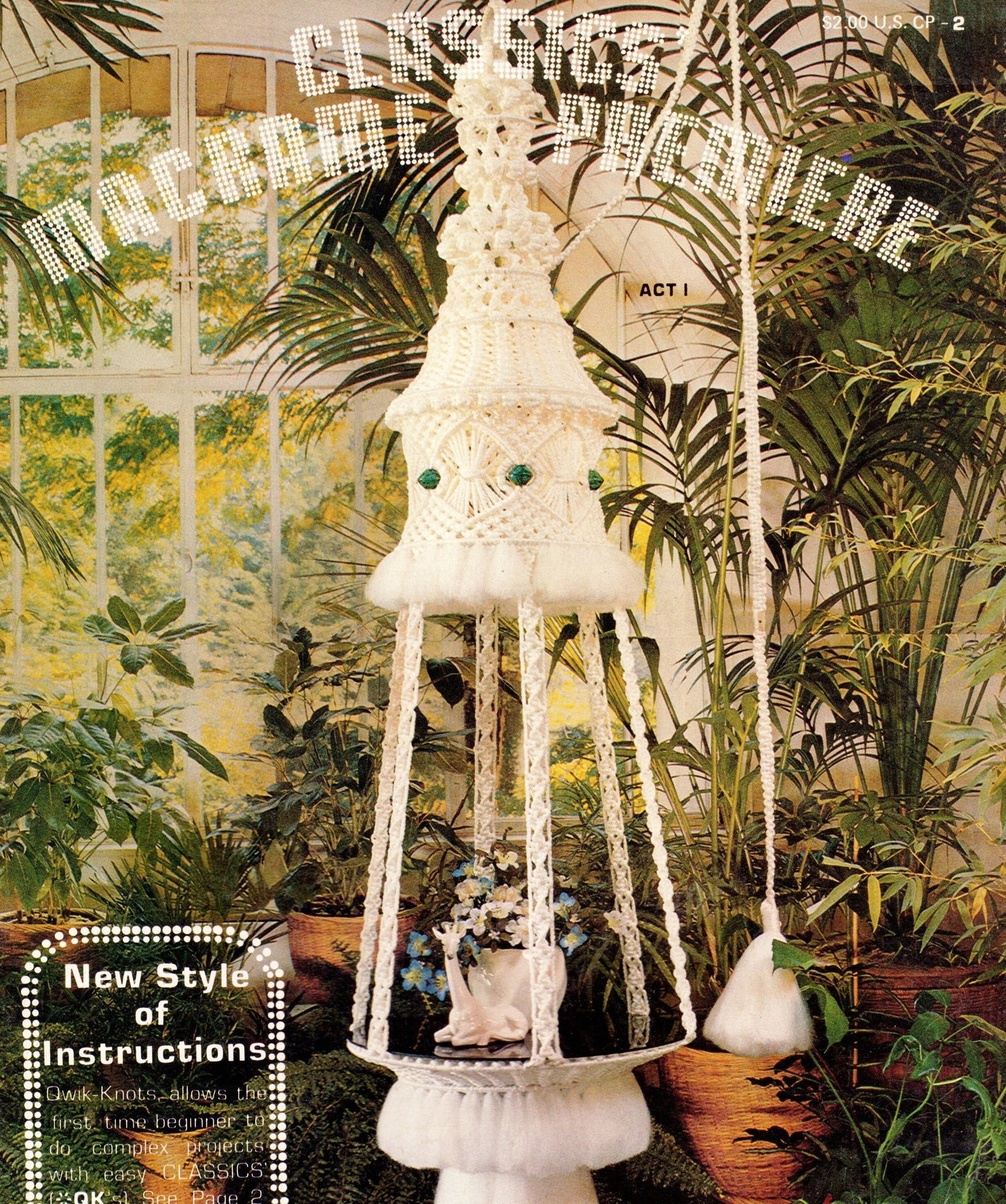 Vintage Vol 2 Classics Macrame Premiere Patterns Book PDF Instant Digital Download Star Designs Hanging Tables Birdcage 70 Qwik Knots !