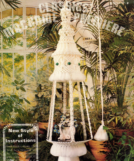 Vintage Vol 2 Classics Macrame Premiere Patterns Book PDF Instant Digital Download Star Designs Hanging Tables Birdcage 70 Qwik Knots !