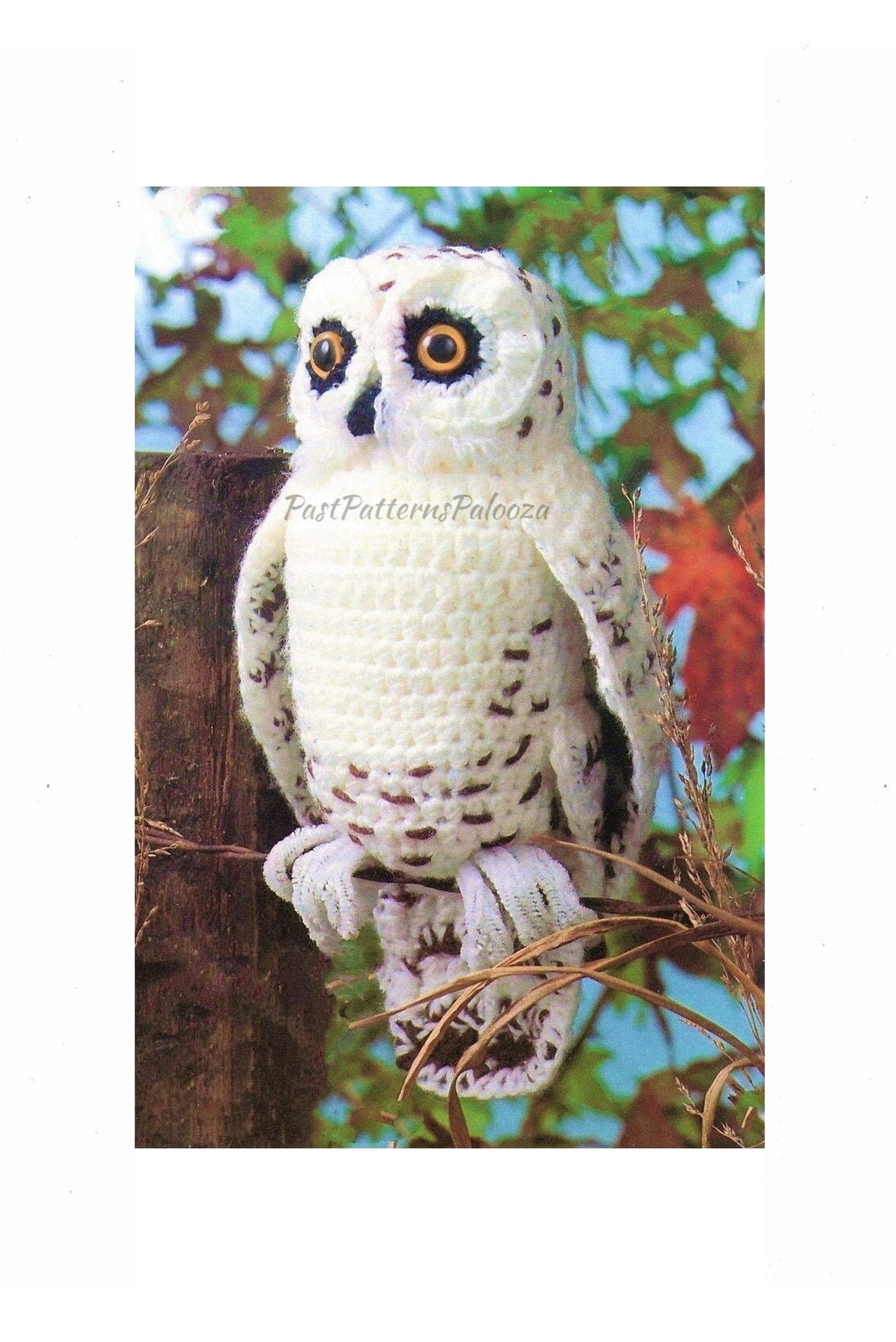 Vintage Crochet Snowy Owl Pattern 13" PDF Instant Digital Download Owl Amigurumi Plush Stuffed Soft Toy Forest Woodland Animal 4 Ply