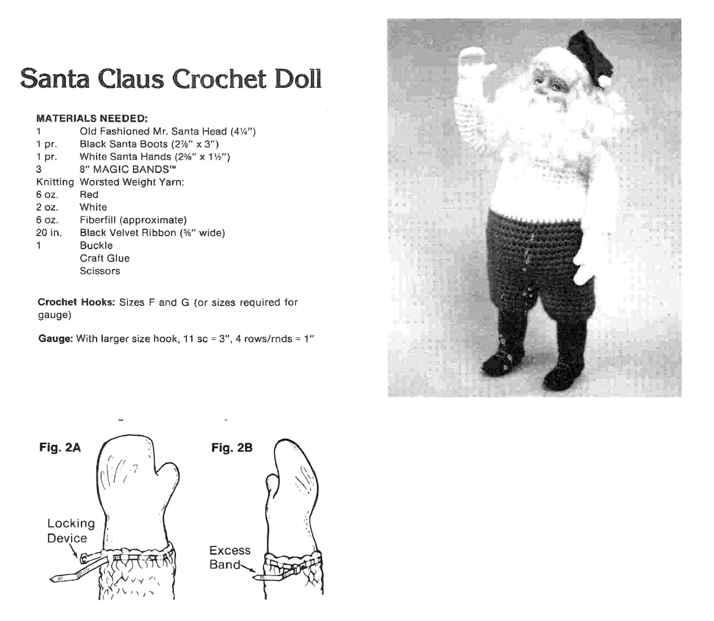 Vintage Christmas Crochet Pattern 16" Santa Claus Doll PDF Instant Digital Download Jolly St Nick 10 Ply