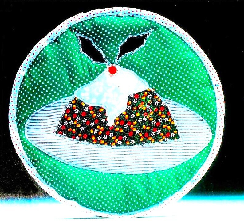 Vintage Sewing Pattern Womens Festive Apron Christmas Plum Pudding Plus Matching Potholder PDF Instant Digital Download Holiday Hostess Set