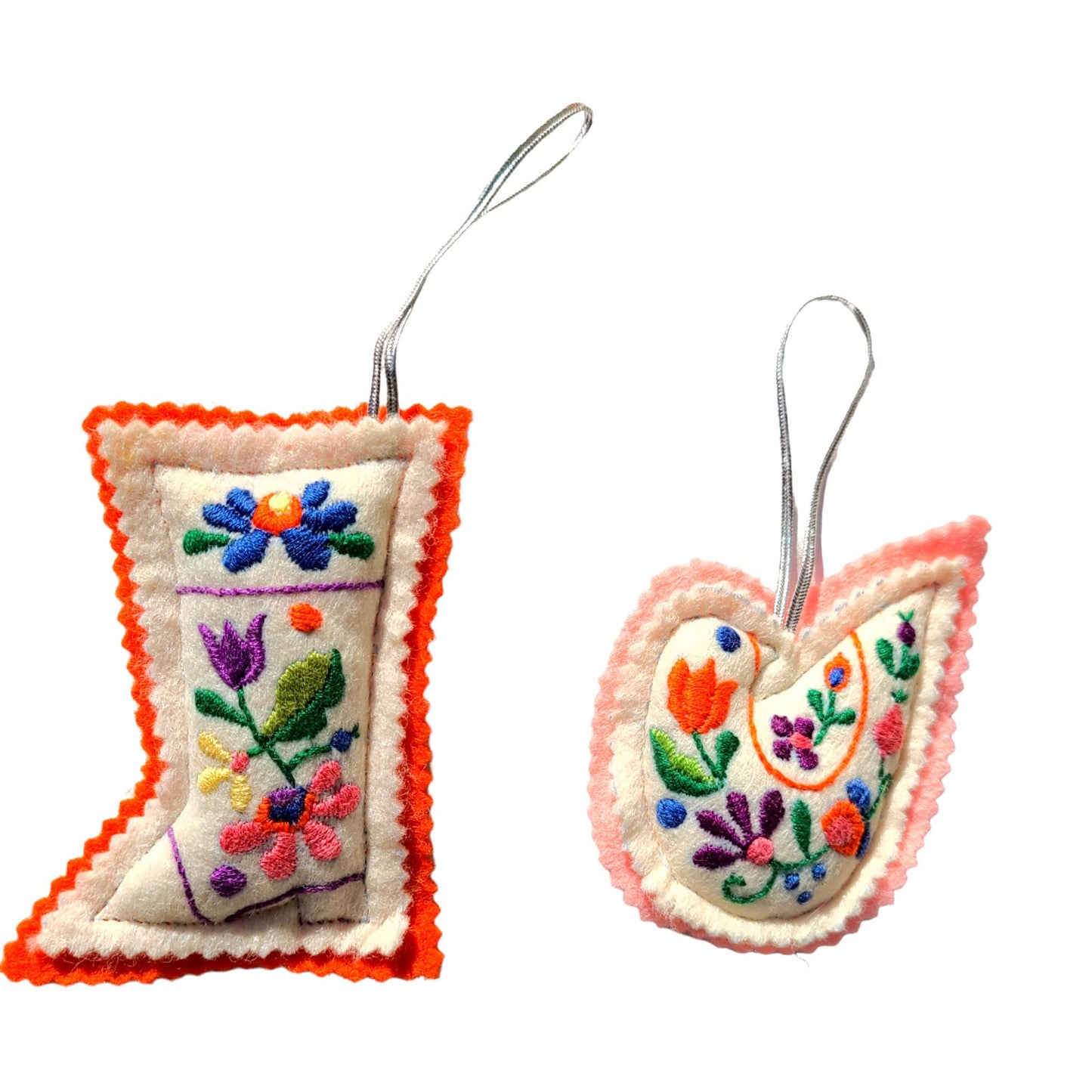 Vintage Sewing Pattern 5" Folk Art Embroidered Felt Christmas Tree Ornaments PDF Instant Digital Download 10 Retro Groovy Designs