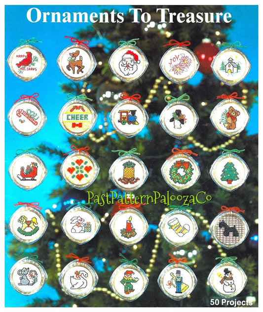 Vintage Cross Stitch Patterns 50 Mini Classic Christmas Ornaments PDF Instant Digital Download Cute Holiday Designs 2-3 Inch