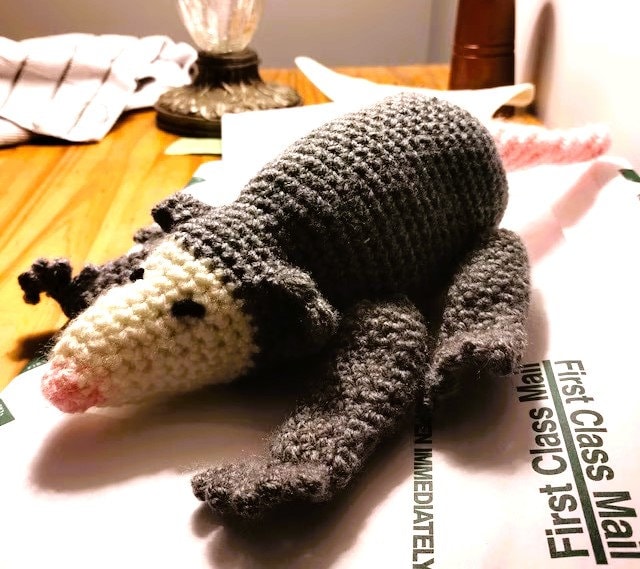 Vintage Crochet Pattern 12" Opossum Family Possom Mama & Babies Passel PDF Instant Digital Download Amigurumi Plush Soft Stuffed Toy 10 Ply