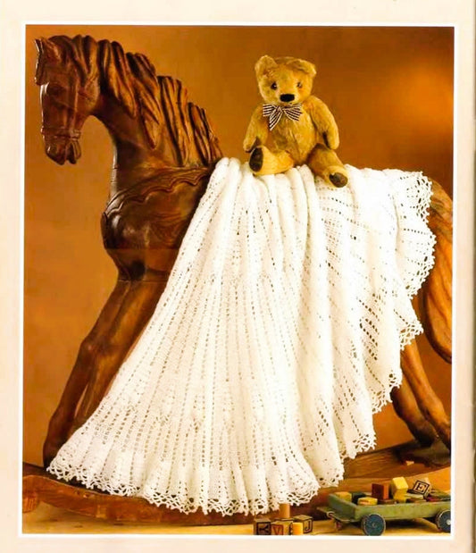 Vintage Crochet Pattern 56" Round Circular Lacy Baby Shawl PDF Instant Digital Download Infant Blanket 3 Ply