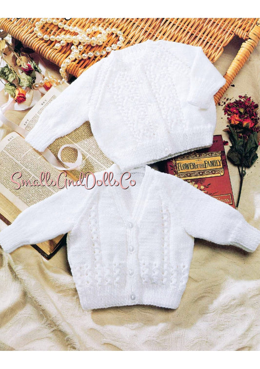 Vintage Knitting Pattern Baby Childs Cardigan Sweaters Round V Necks PDF Instant Digital Download Classic Cardi Jumpers 6m - 5 yrs DK