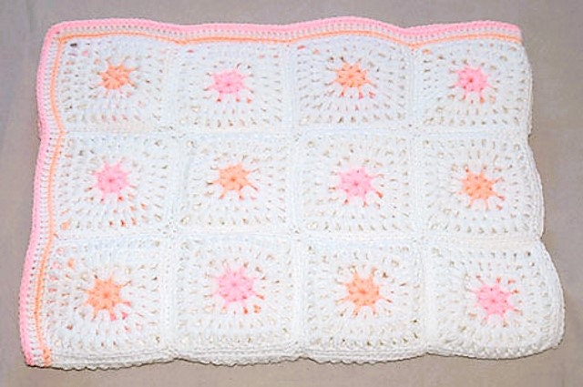 Vintage Crochet Baby Afghan Patterns Pretty Buttercup Squares and Granny Square Blankets PDF Instant Digital Download 10 Ply