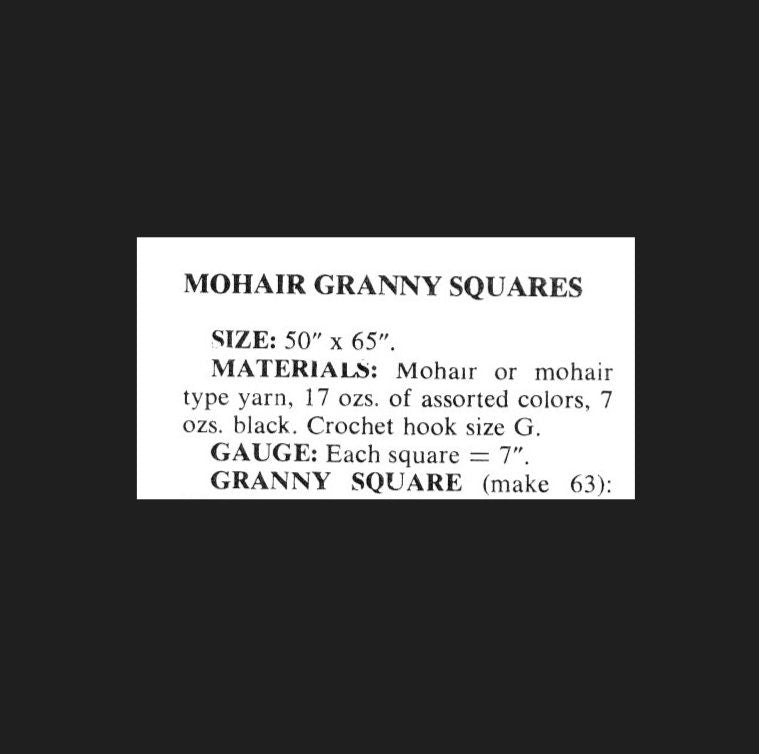 Vintage Crochet Pattern Classic Original OG Granny Squares Afghan PDF Instant Digital Download Scrap Yarn Blanket 10 Ply