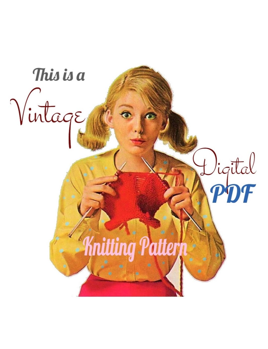 Vintage Sweater Knitting Pattern Womens Textured Diamonds Cables Long Tunic Pullover Jumper PDF Instant Digital Download 12 Ply