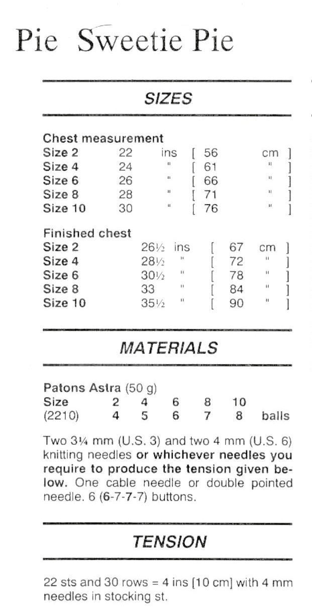 Vintage Leaf Cardigan Knitting Pattern Girls Toddler to Big Kid Sweetie Pie Cardi Sweater PDF Instant Digital Download 2 - 10 Yrs DK