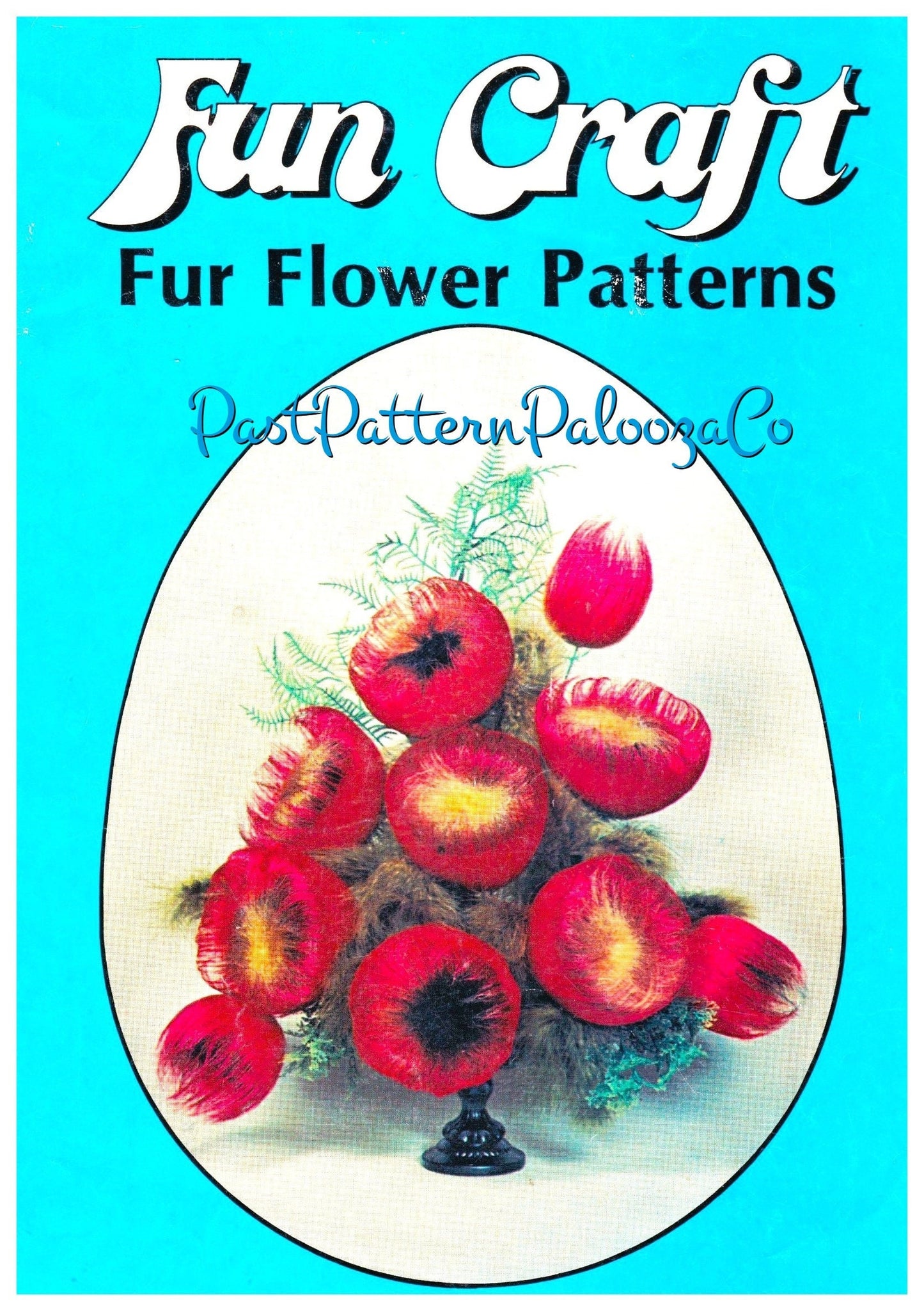 Vintage Sewing Pattern Faux Fur Fabric Flowers Retro 70s Fun Craft PDF Instant Digital Download 13 Furry Floral Designs Roses Iris Lilies