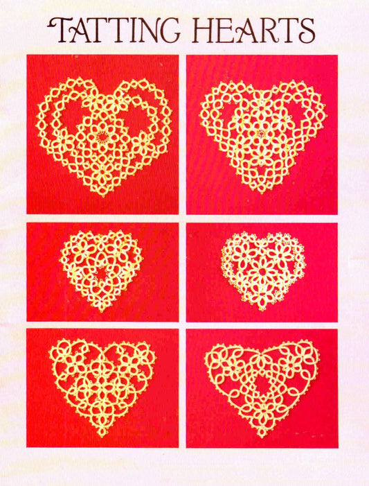 Vintage Tatting Pattern Tatted Hearts PDF Instant Digital Download Crochet Cotton Valentine Sweethearts 6 Lacy Designs