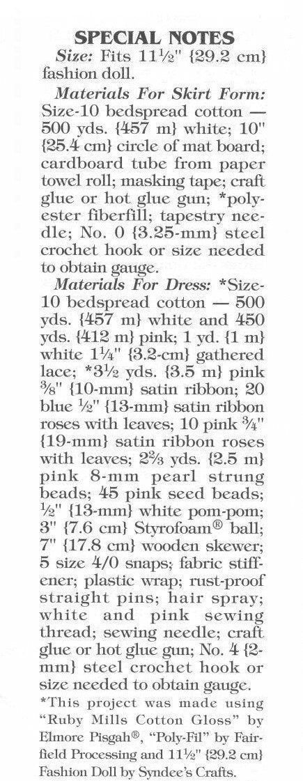Vintage Crochet Pattern 11.5" Beautiful Fashion Doll Fancy Ruffle Dress Outfit PDF Instant Digital Download Embellished Gown