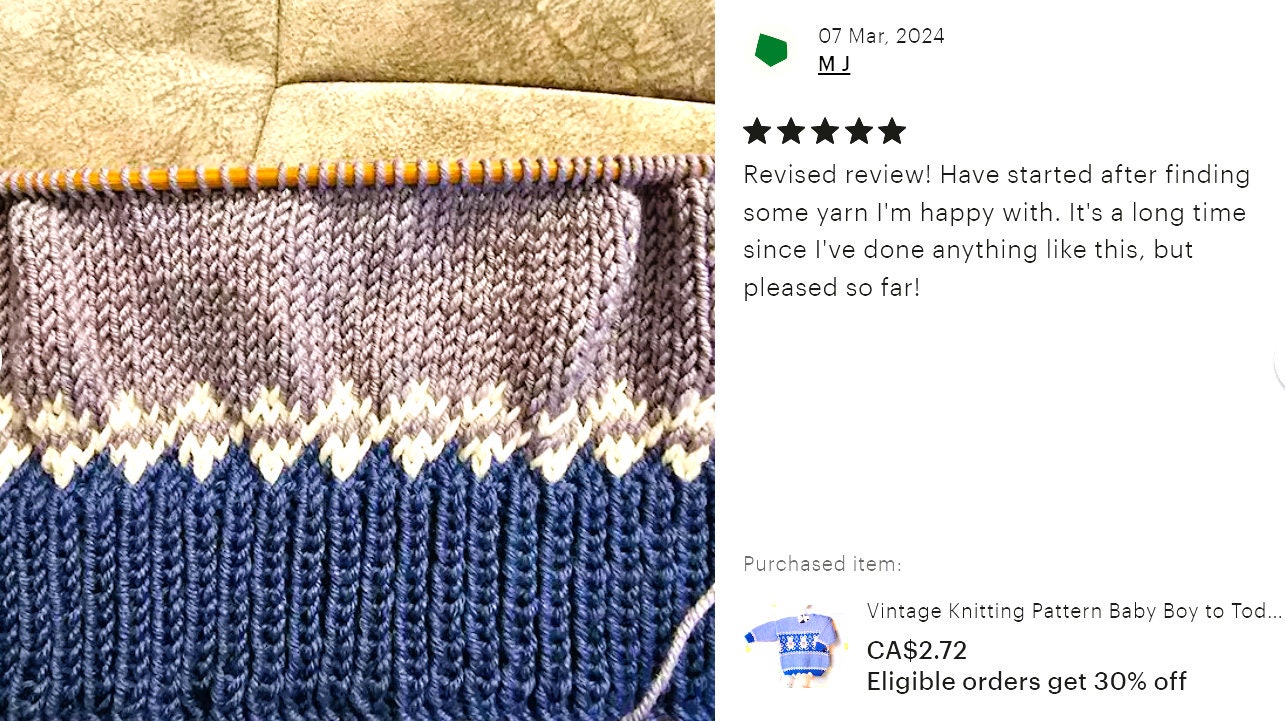 Vintage Knitting Pattern Baby Boy to Toddler Knit Fair Isle Teddy Bears Motif Sweater Jumper PDF Instant Digital Download 0-2 yrs 5 Ply