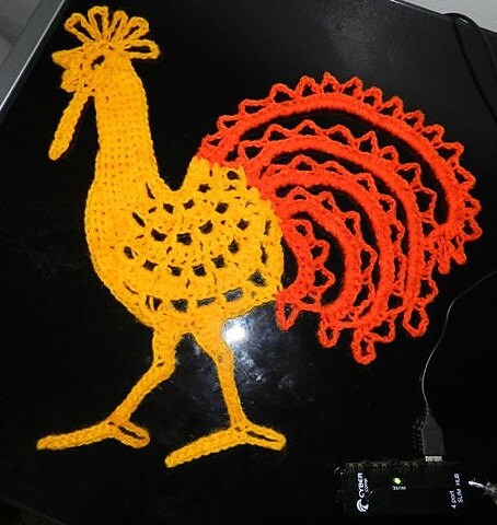 Vintage Thread Crochet Pattern Mini 3" Rooster Chicken Applique Lacy Embellishment PDF Instant Digital Download Workbook