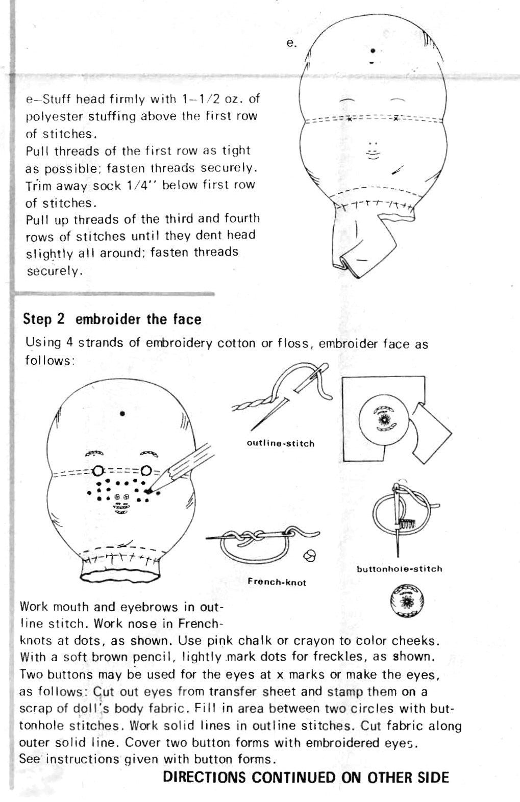 Vintage Sewing Pattern 20" Holly Hobbie Soft Sculpture Toy Doll and Clothing PDF Instant Digital Download Sunbonnet Girl Rag Dolly 1970s